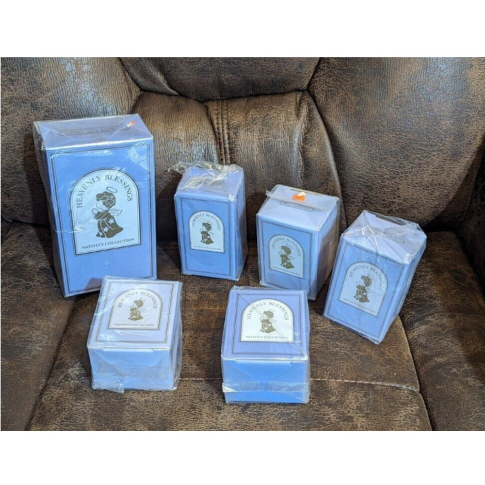 6 Piece - Avon 1986 1987 1988 Heavenly Blessings Nativity Collection Set NEW NIB
